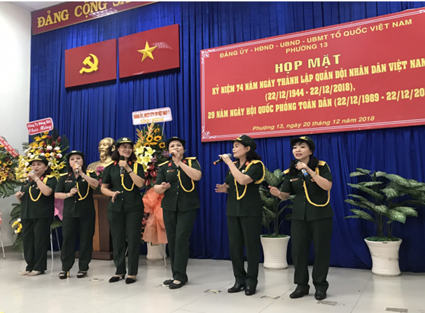 Phường 13: Họp mặt kỷ niệm 74 năm ngày thành lập Quân đội Nhân dân Việt Nam.
