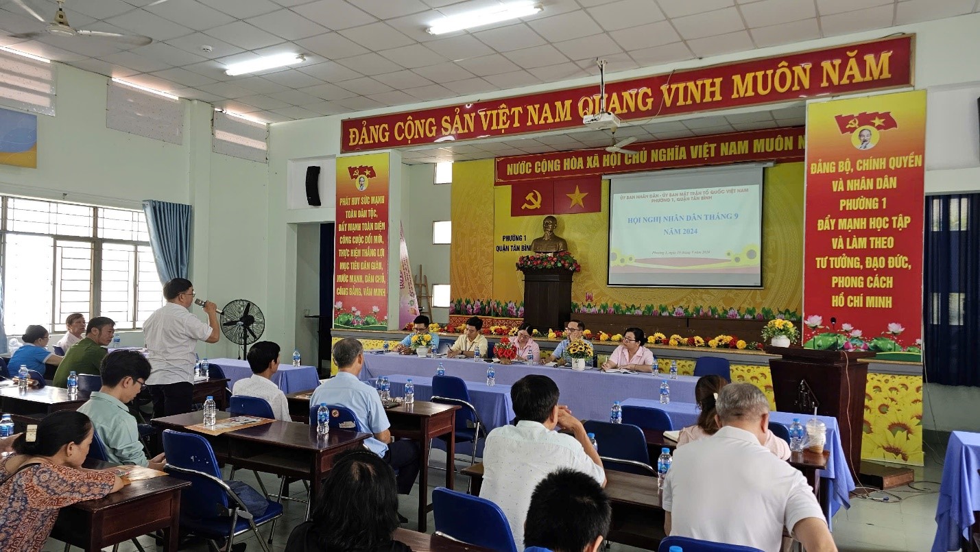 Phường 1: Tổ chức Hội nghị nhân dân tháng 9 năm 2024