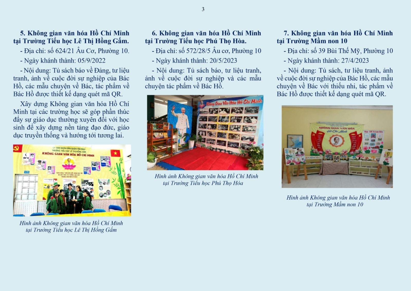 Phường 10: Phát hành tờ gấp tuyên truyền thông tin địa điểm Không gian văn hóa Hồ Chí Minh trên địa bàn phường 10