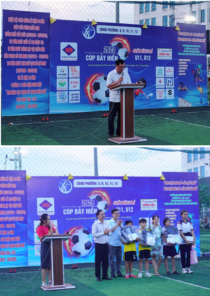 Phường 11: Tổ chức Lễ bế mạc trao giải Giải bóng đá đội viên, nhi đồng U11, U12 khu vực Bảy Hiền - năm 2023.