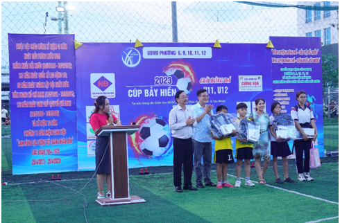 Phường 11: Tổ chức Lễ bế mạc trao giải Giải bóng đá đội viên, nhi đồng U11, U12 khu vực Bảy Hiền - năm 2023.